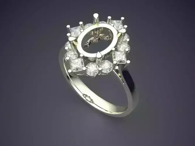 Flower-shaped Ring With Diamonds 2673