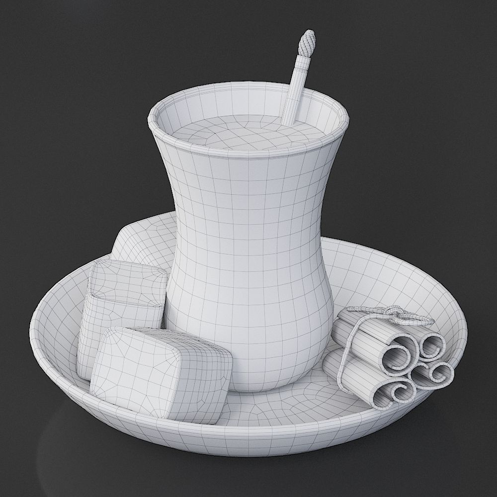 Turkish Tea and Delights 3D model_4