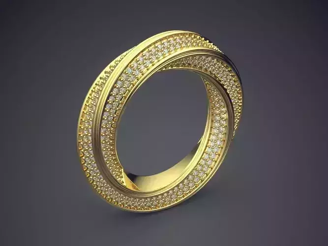 Curved Ring With Tiny Diamonds 2675