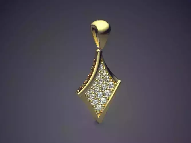 Cute Simple Minimal Pendant With Diamonds