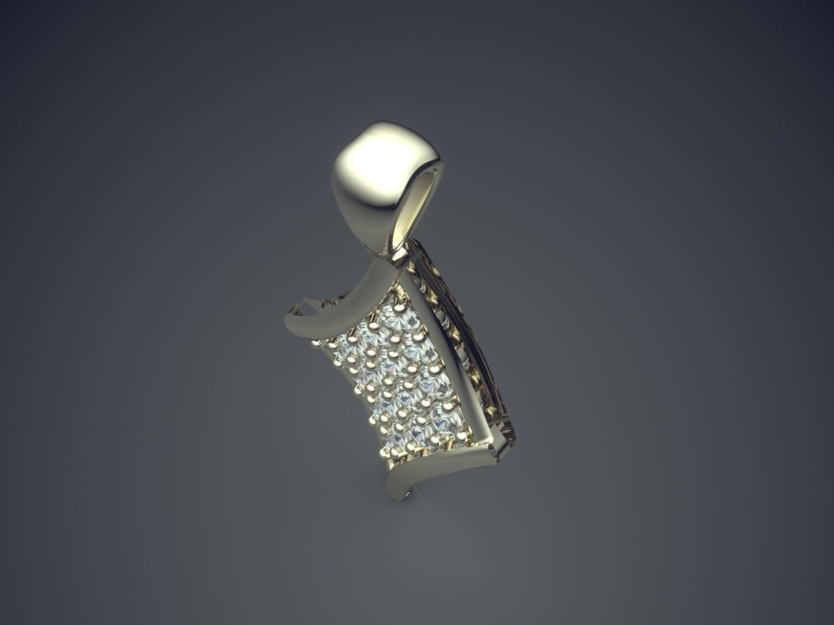 Cute Simple Minimal Pendant With Diamonds 3D print model_1