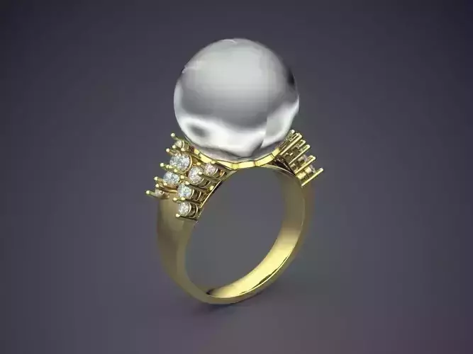 Gorgeous Impressive Pearl Ring 3D print model