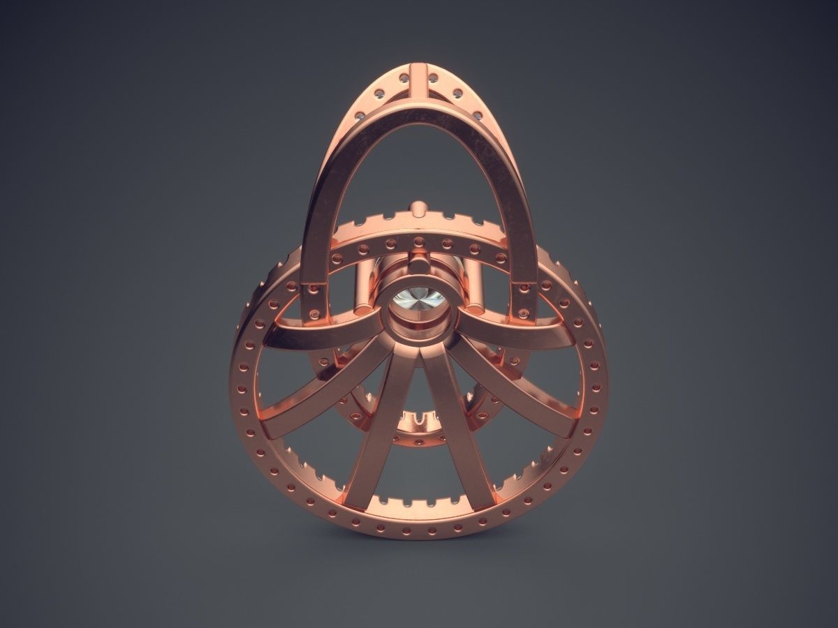 Detailed Pendant With Small Diamonds 2663 3D print model_2