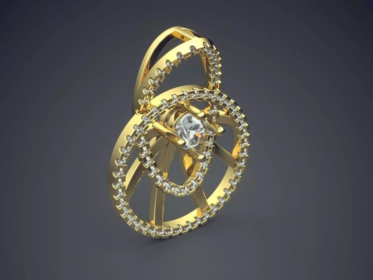 Detailed Pendant With Small Diamonds 2663 3D print model_0