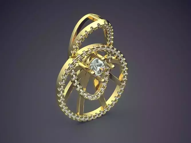 Detailed Pendant With Small Diamonds 2663 3D print model