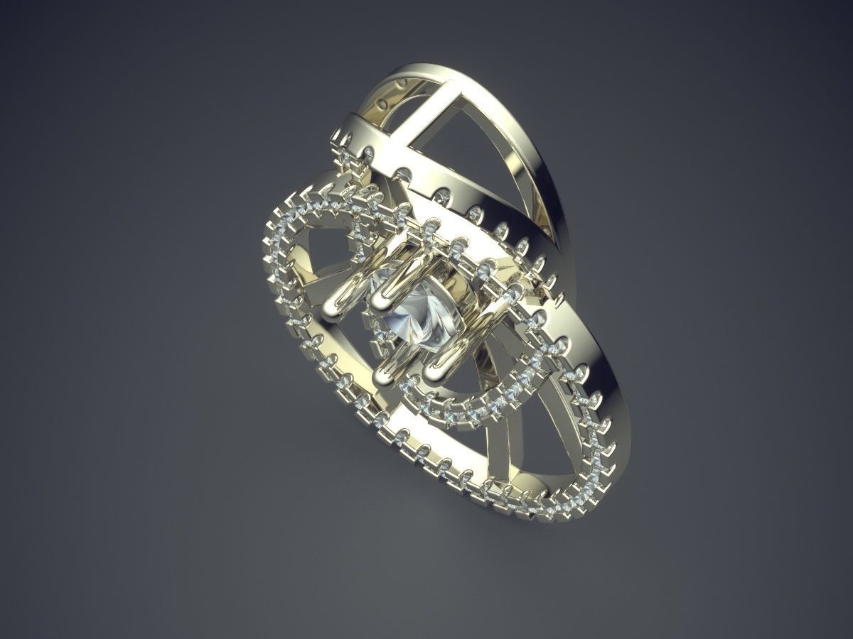 Detailed Pendant With Small Diamonds 2663 3D print model_1