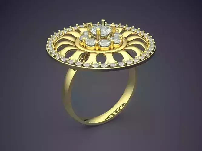 Gorgeous Impressive Diamond Ring 3D print model