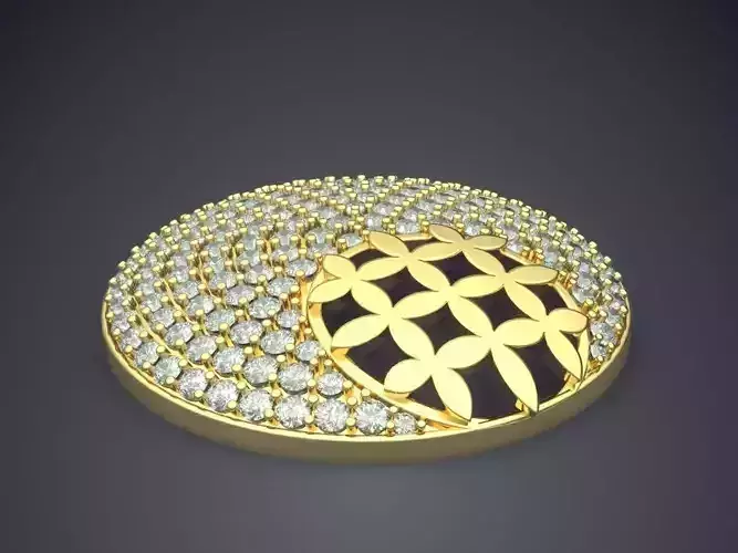Oval Brooch With Diamonds 2643