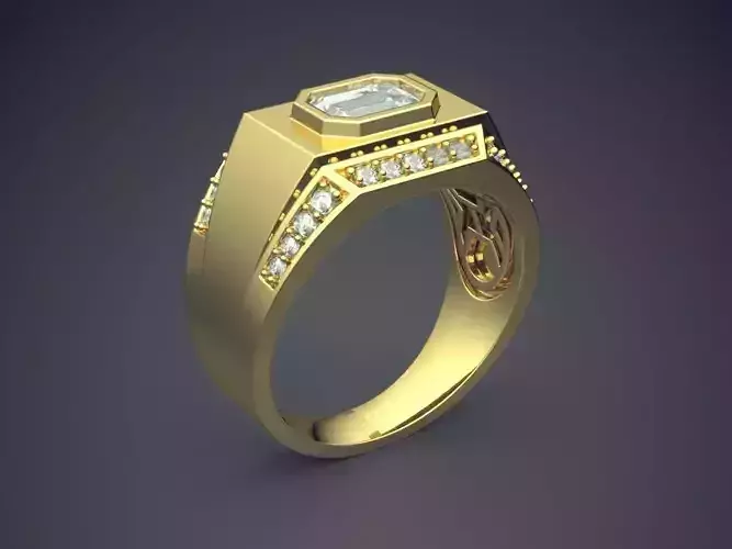 Thick Ring With Diamonds 2642 3D print model