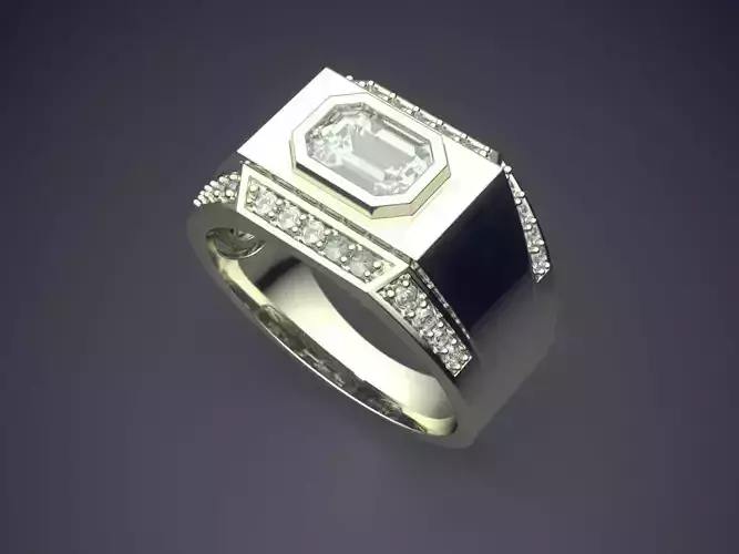 Thick Ring With Diamonds 2642