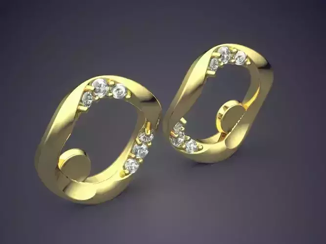 Interesting Square Shaped Diamond Earrings