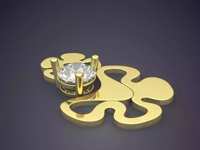 Flower Motif Pendant With Diamond 2639