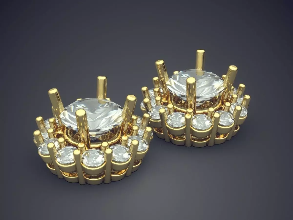 Earrings With Diamonds 2636 3D print model