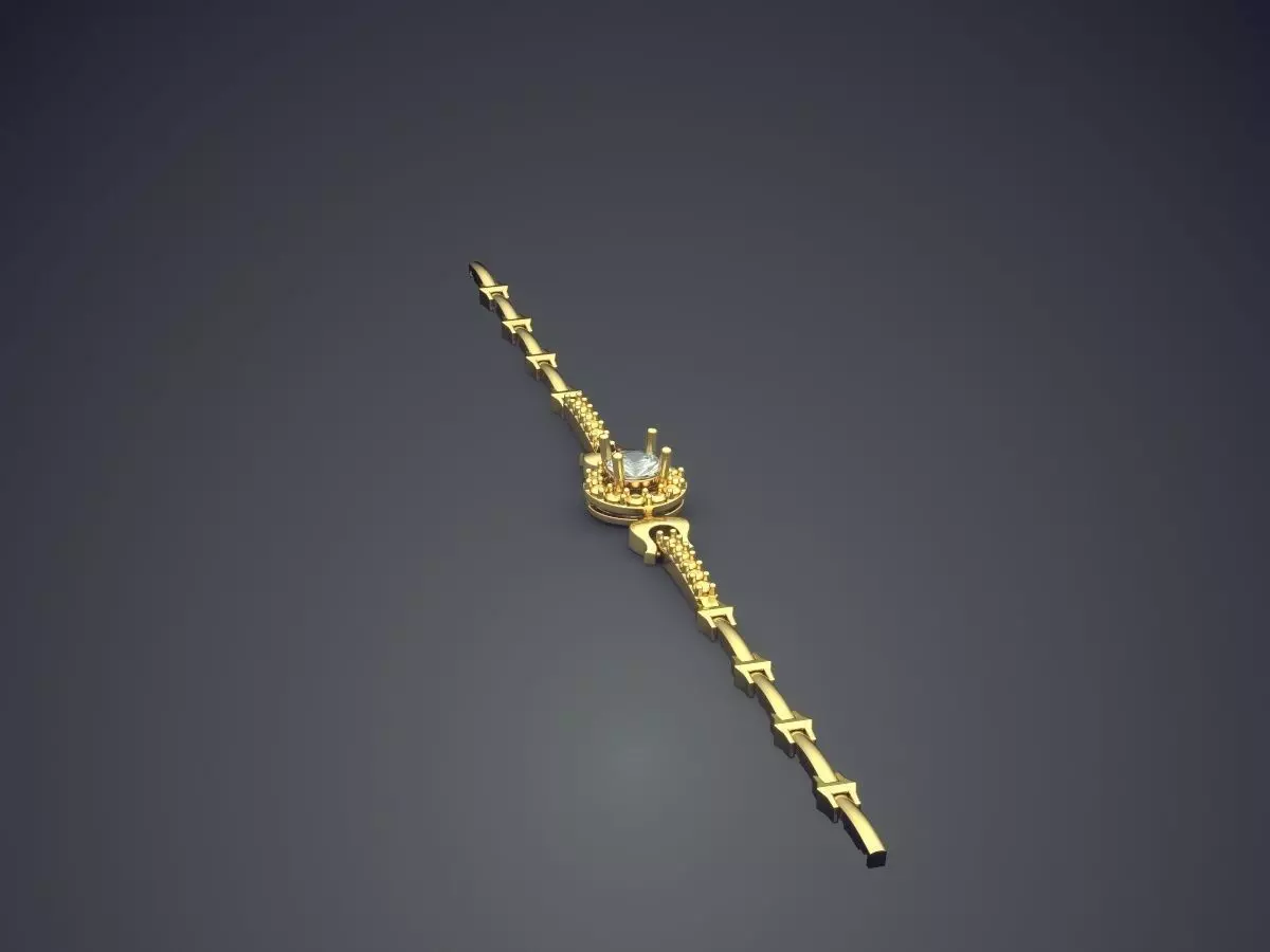 Thin Bracelet With Diamonds 2631 3D print model_3