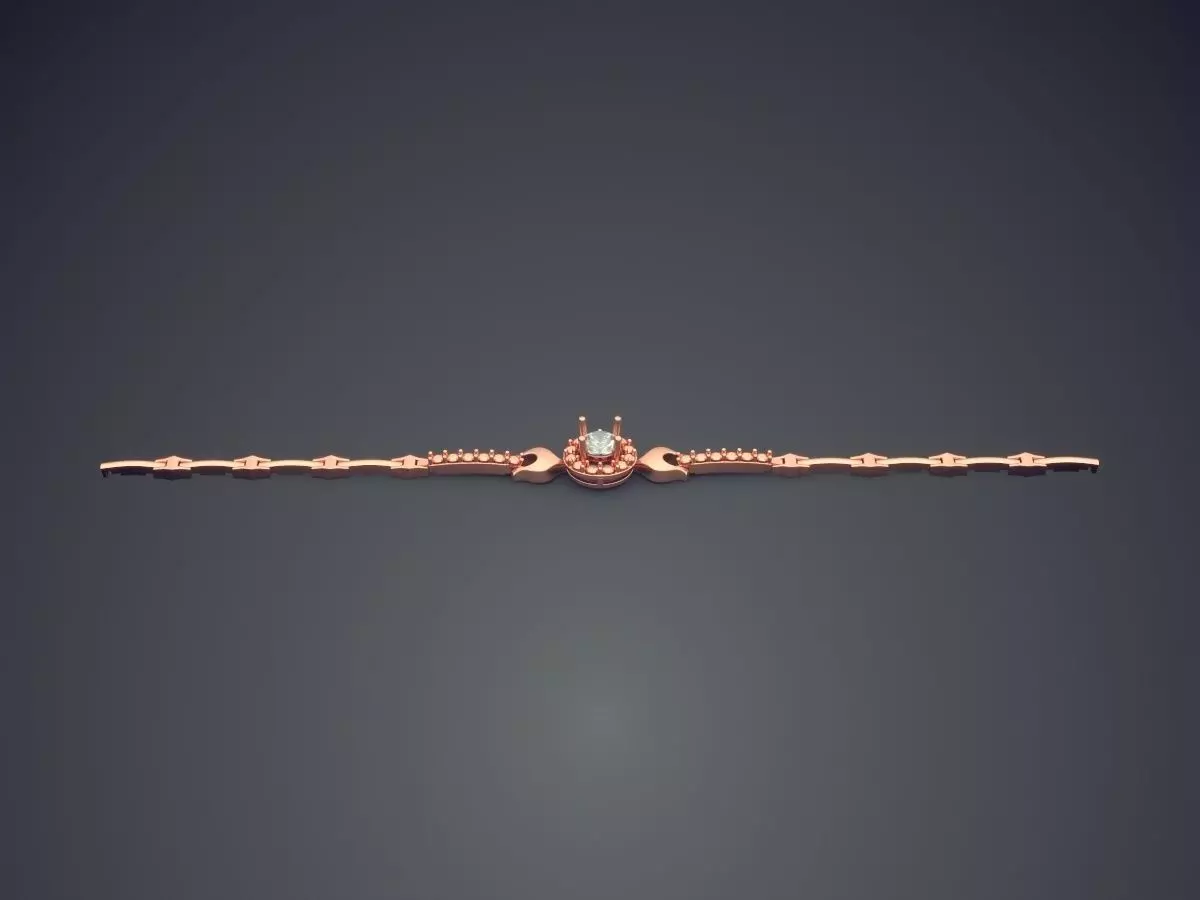 Thin Bracelet With Diamonds 2631 3D print model_2