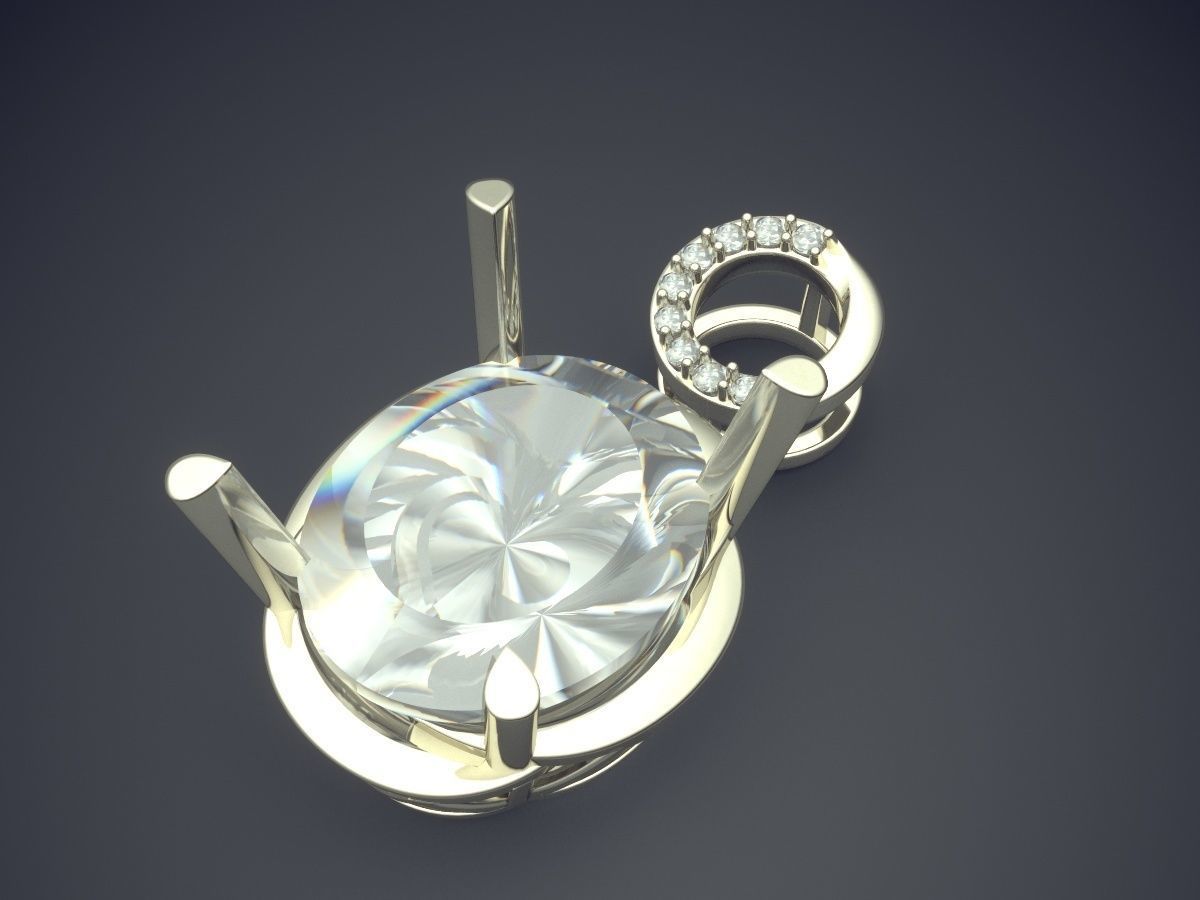 Impressive Elegant Diamond Pendant 3D print model_1