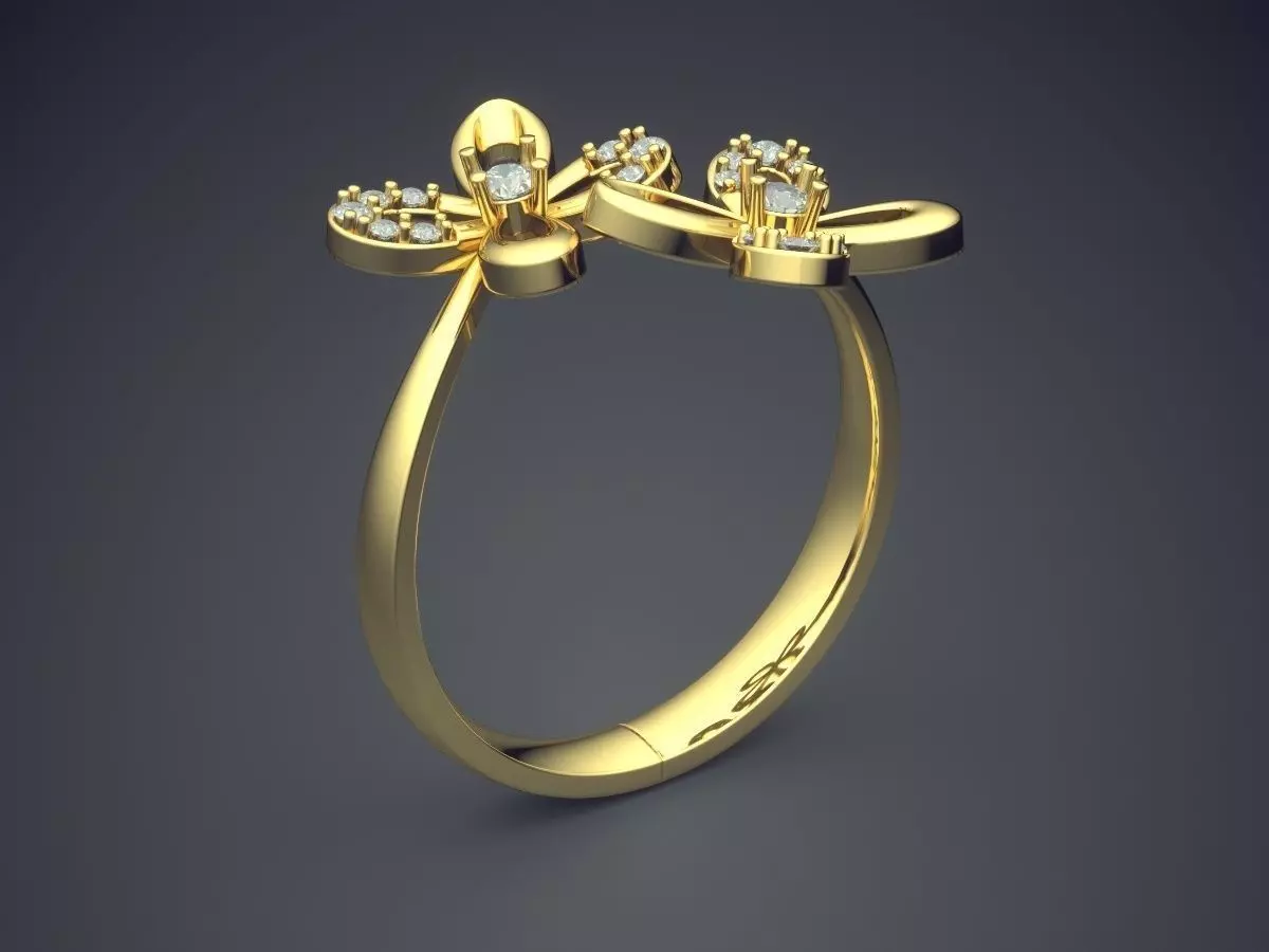 Girly Flower-Shape Detailed Ring 3D print model