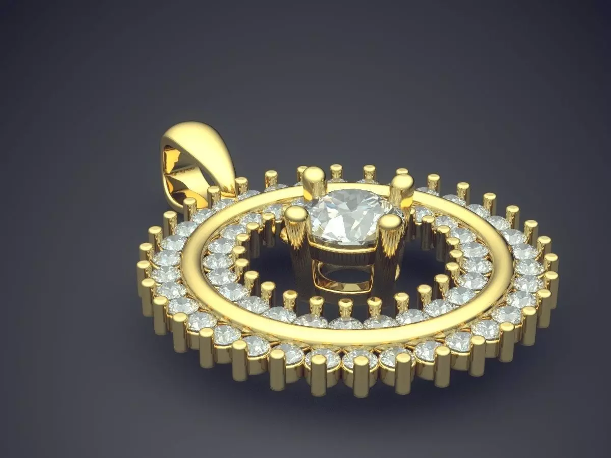 Simple Classic Textured Detailed Pendant 3D print model_0