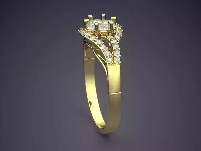 Luxurious Engagement Ring With Diamonds 2622
