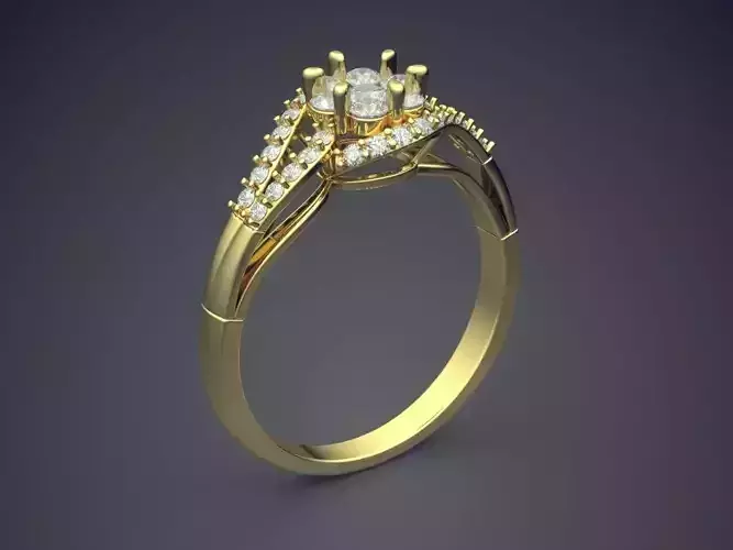 Luxurious Engagement Ring With Diamonds 2622