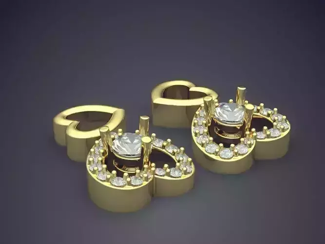 Lovely Heart-Shaped Diamond-Earrings