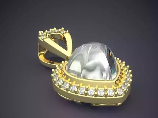 Precious Pendant with Pearls and Small Diamonds