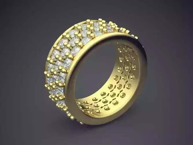 Detailed Ring With Diamonds 2616