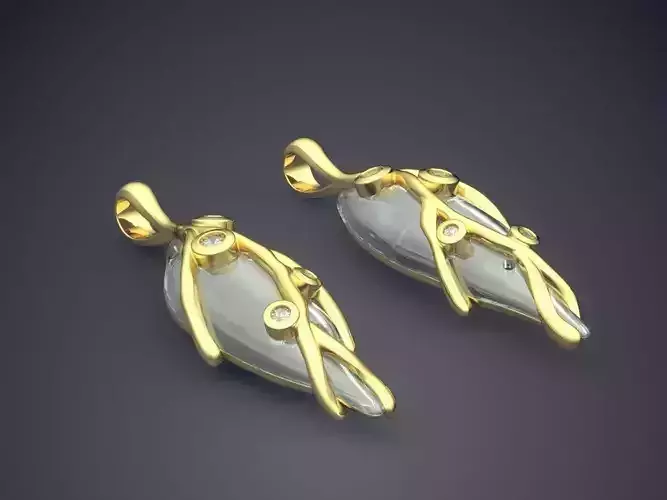 Gorgeous Nature Motif Huge Diamond Earrings