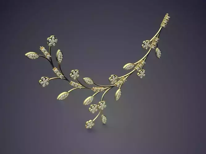 Flower Motif Necklace With Diamonds 2611