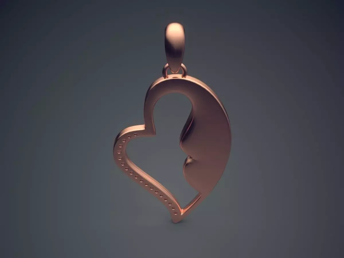 Heart Shape Pendant 261 3D print model_2
