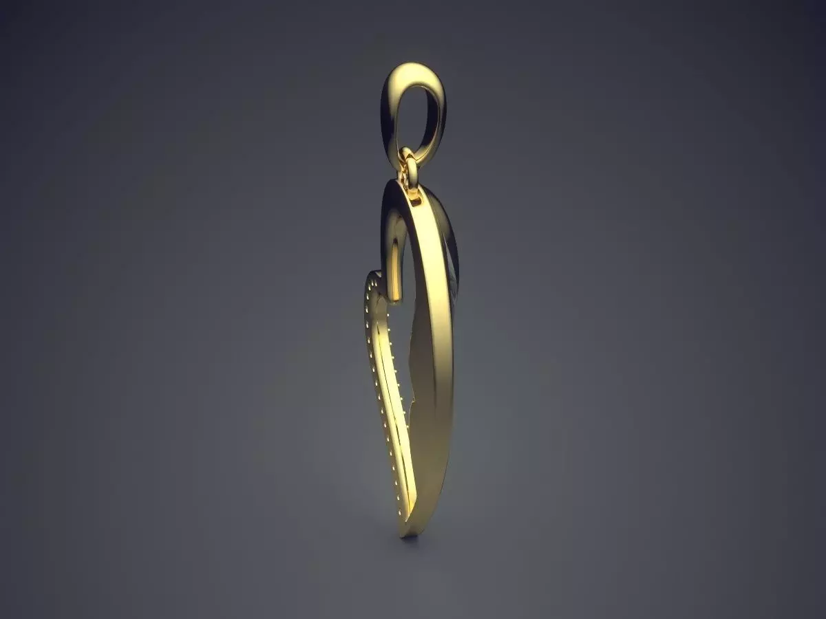 Heart Shape Pendant 261 3D print model_3