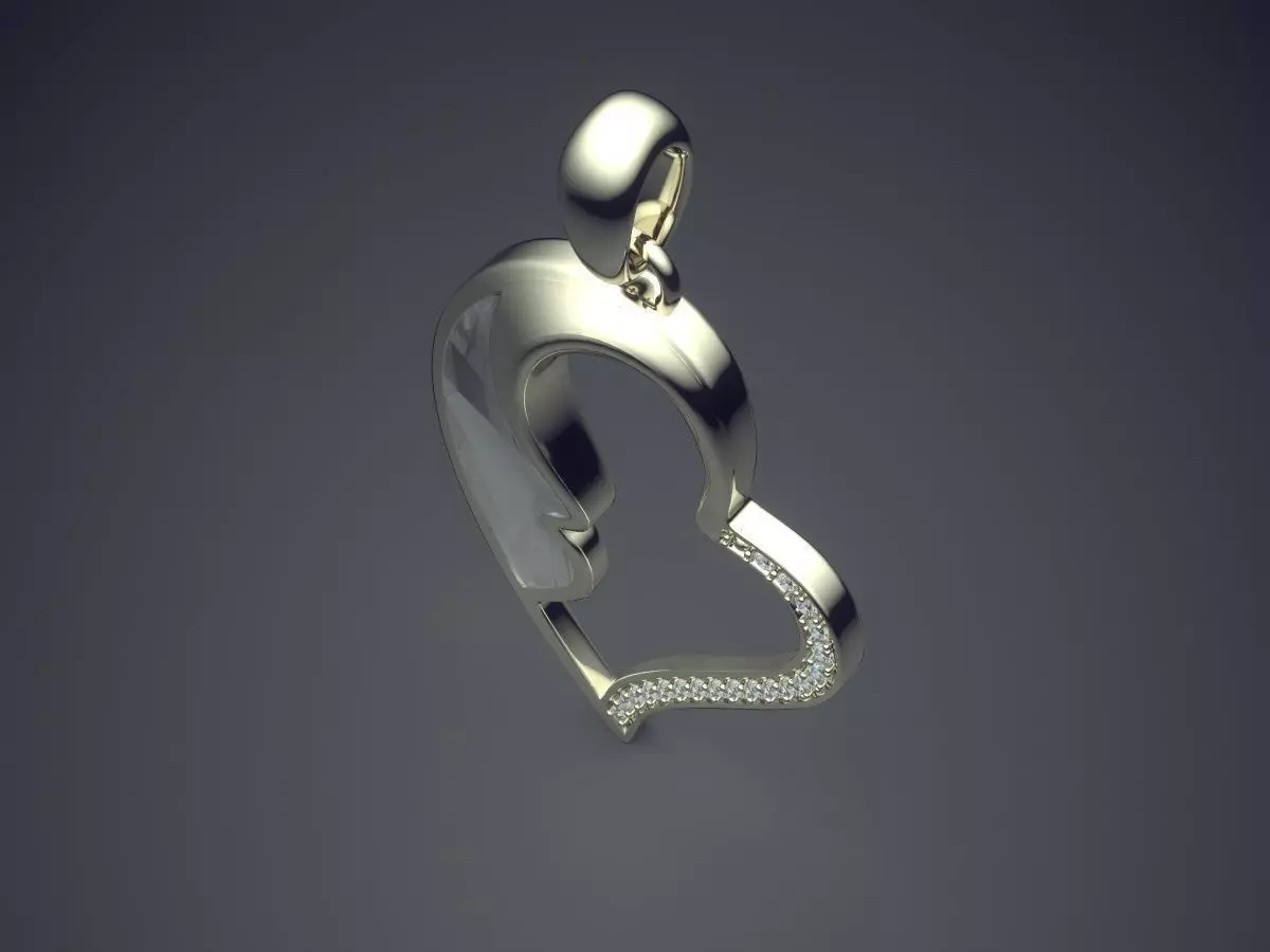 Heart Shape Pendant 261 3D print model_1