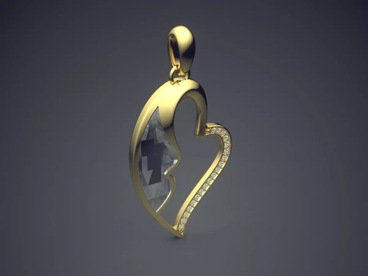 Heart Shape Pendant 261 3D print model_0