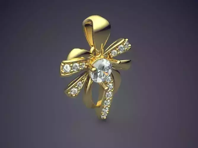 Girly Bow-Shape Diamond Pendant