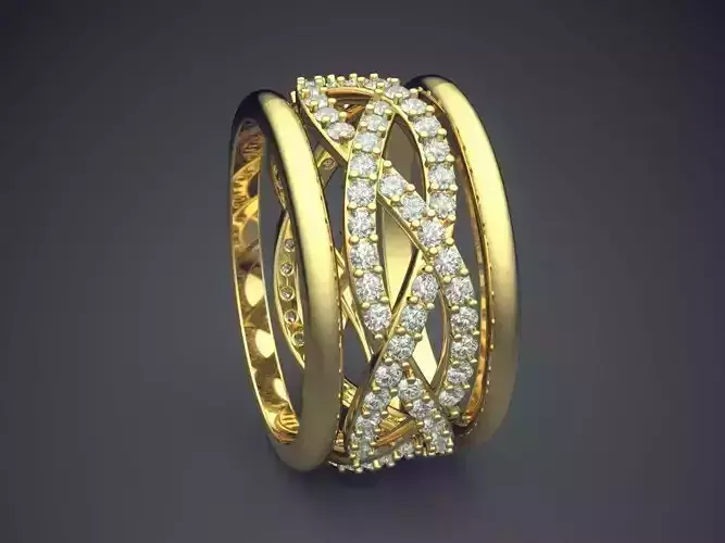 Thick Ring With Diamonds 2604