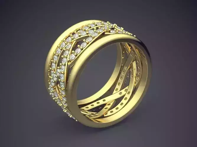 Thick Ring With Diamonds 2604