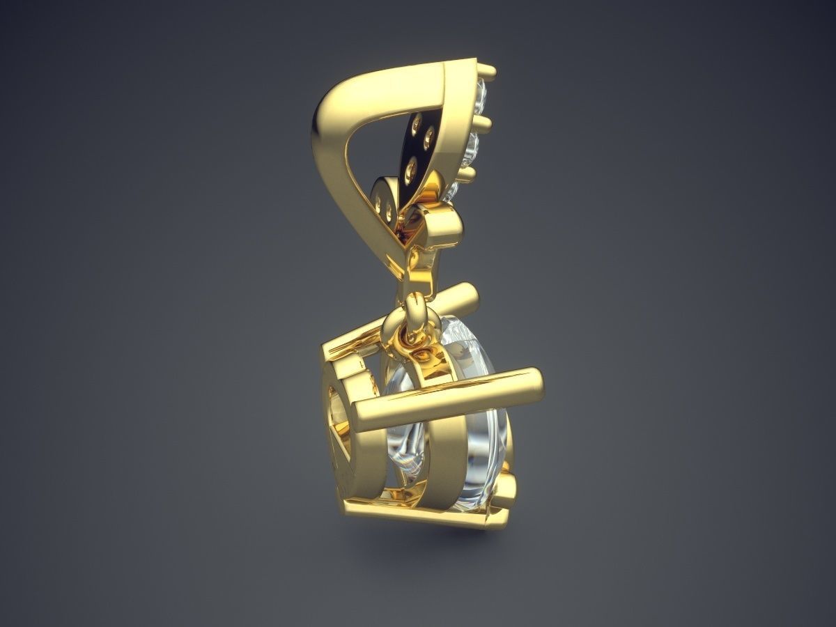 Unique Futuristic Shape Pendant 3D print model_3