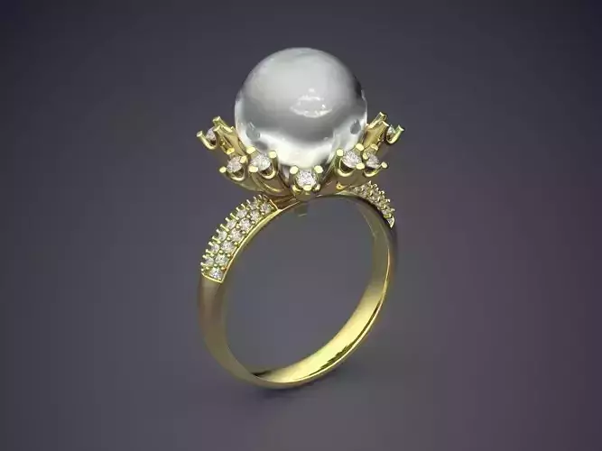Ring With Pearl 2597 3D print model