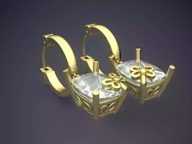 Vintage Classic Glamorous Earrings with Diamonds