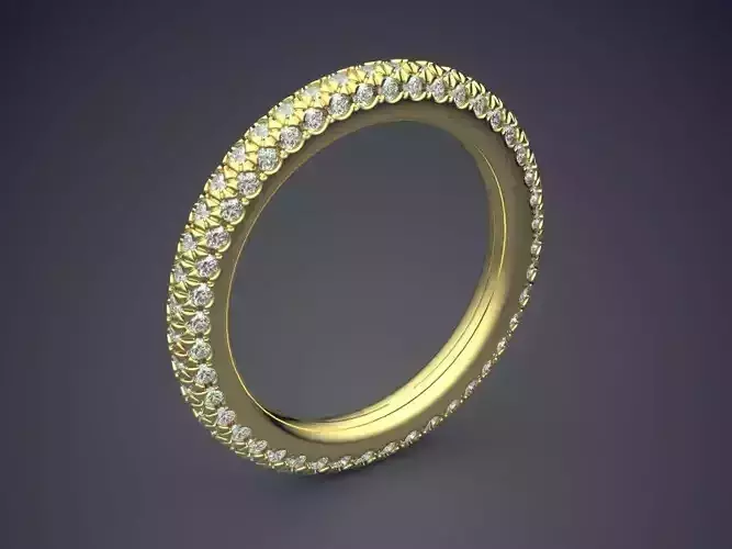 Fancy Luxurious Golden Engagement Ring With Diamonds on the Rim