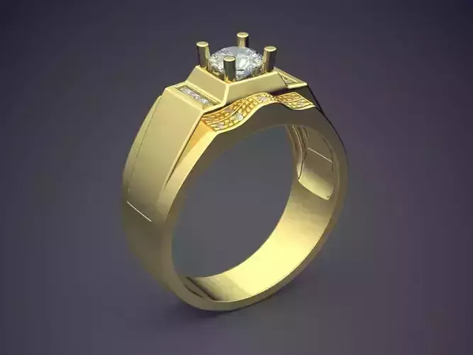 Thick Ring With Diamonds 2575