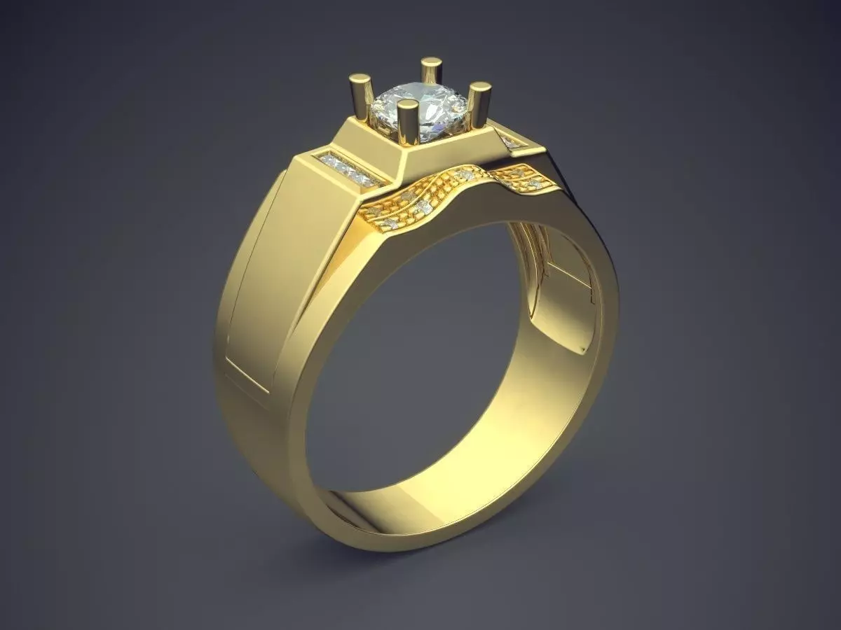 Thick Ring With Diamonds 2575 3D print model