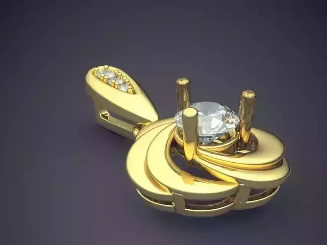 Fancy Extravagant Flower-Shaped Pendant With Diamonds