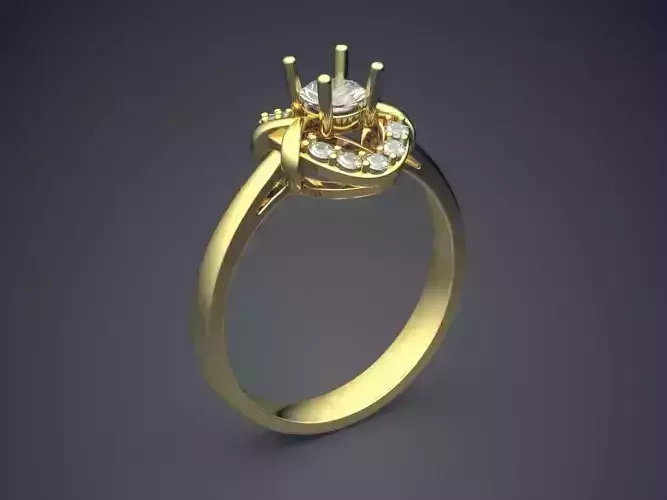 Fancy Engagement Ring With Diamonds