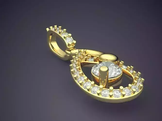 Unique Raindrop-Shaped Diamond Pendant