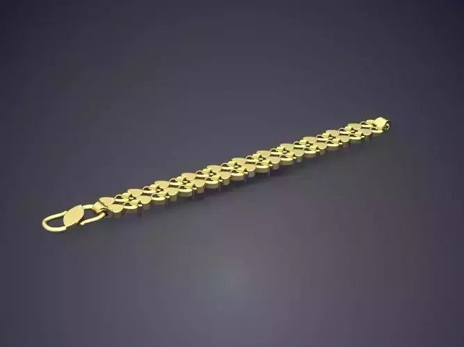 Simple Classic Golden Textured Bracelet