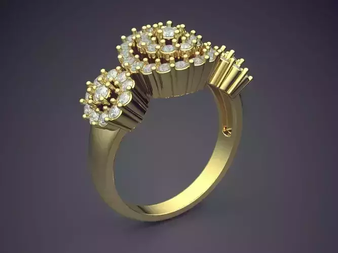 Magnificent Unique Feminine Ring With Diamonds