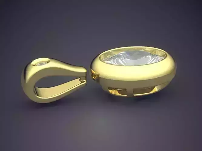 Pendant With Oblong Diamond 2548