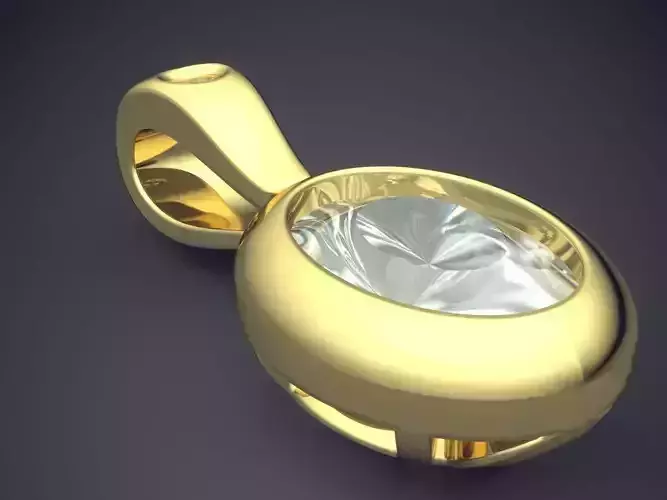 Pendant With Oblong Diamond 2548 3D print model