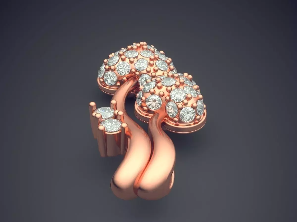 Heart-shaped Pendant With Diamonds 254 3D print model_2